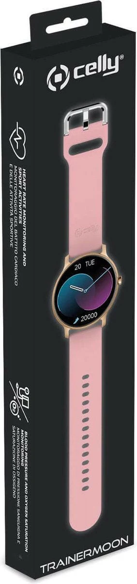 Celly Trainermoon Smartwatch Round Roze - Image 2