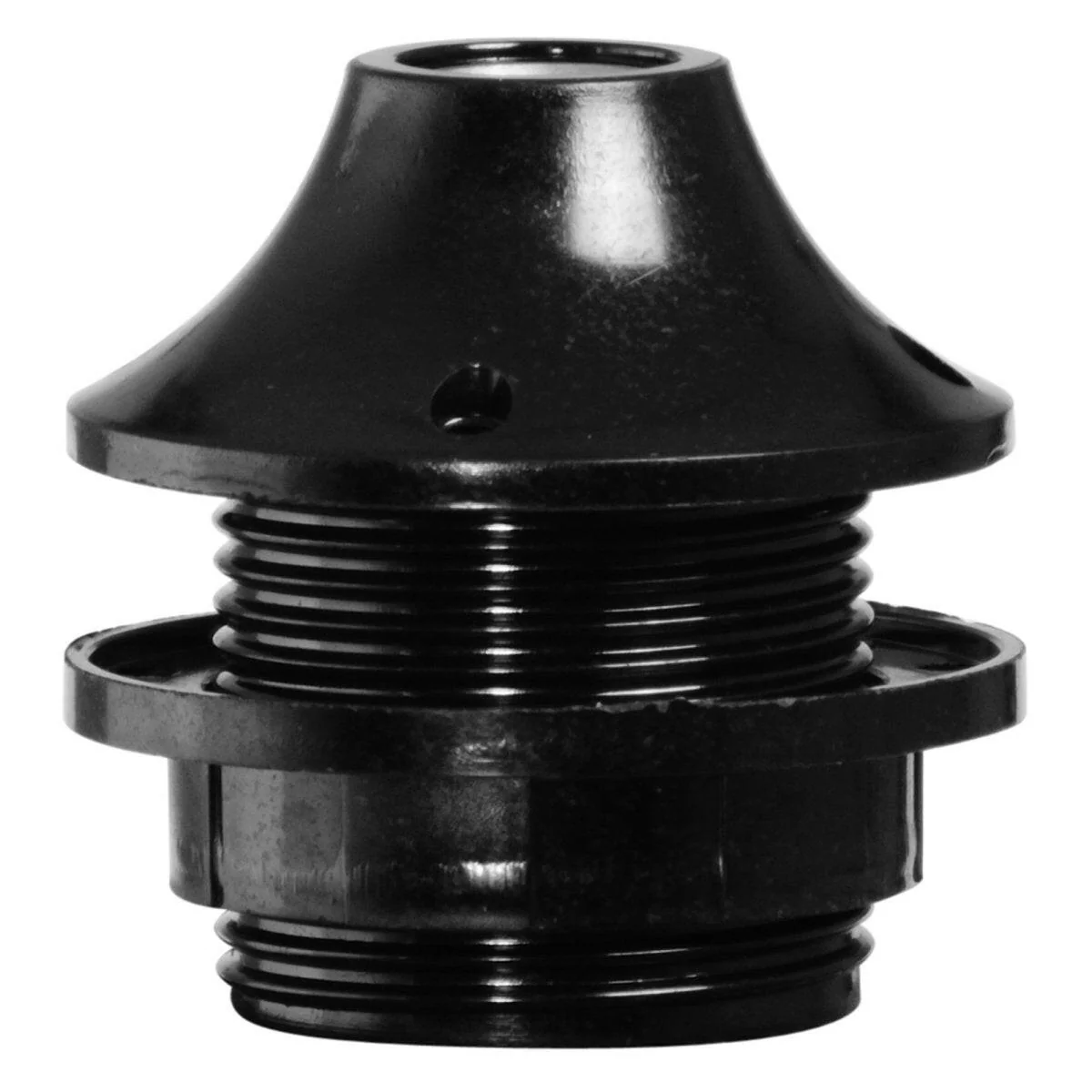 LAMPFITTING E27 ZWART MET RING