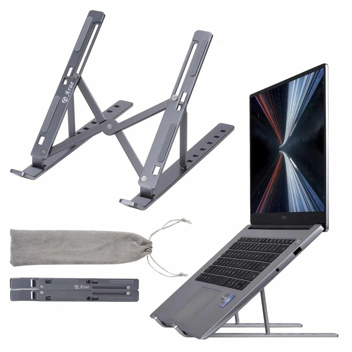 ACT AC8135 Laptopstandaard Opvouwbaar Traploos in hoogte - Image 2