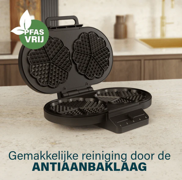 Princess Wafelijzer Hartvormig -10 Wafels - 1200W - Image 3