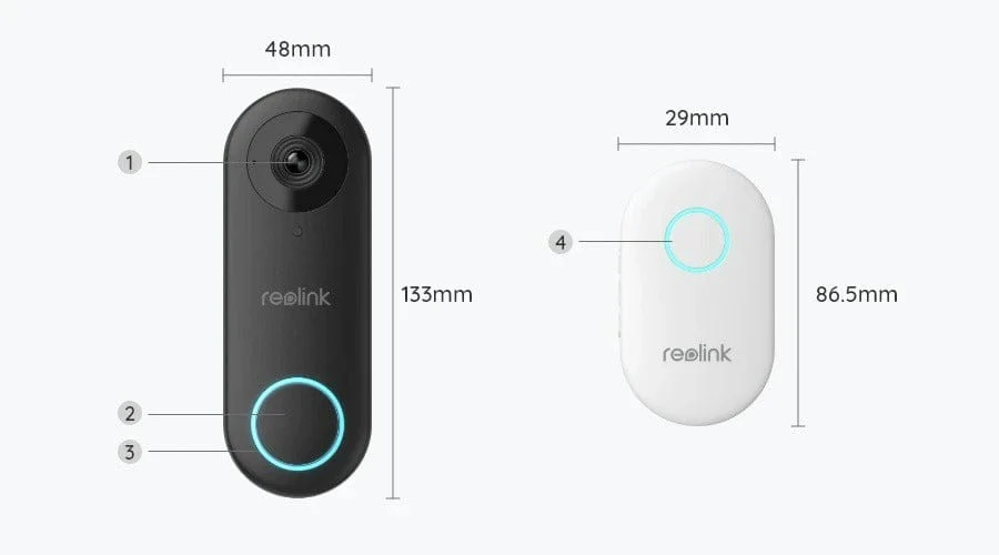Reolink D340P Smart 2K+ Wired PoE VideoDoorbell with Chime - Image 3