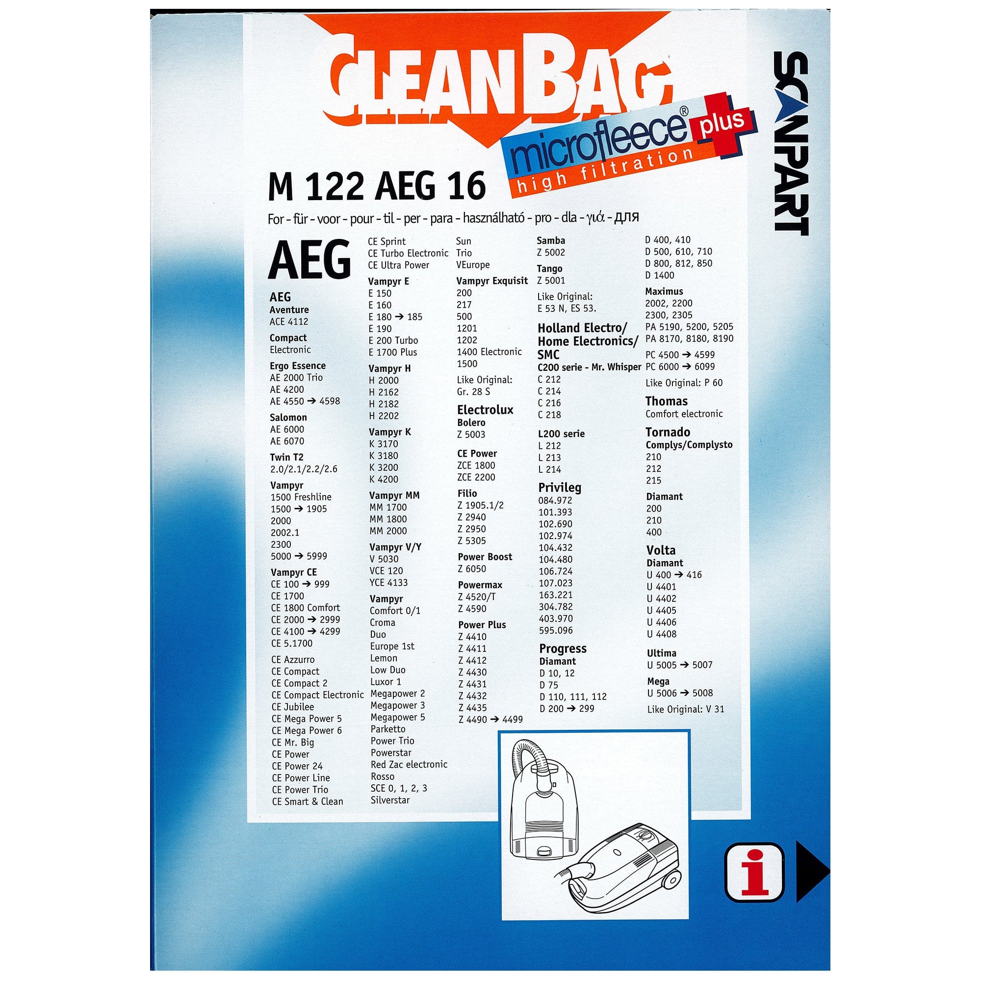 CleanBag Stofzuigerzak AEG GR28 M122AEG16 - Image 3