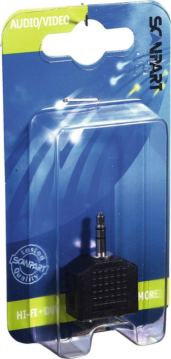 Scanpart Audio 3,5mm Male 2x 3,5mm Female Adapter