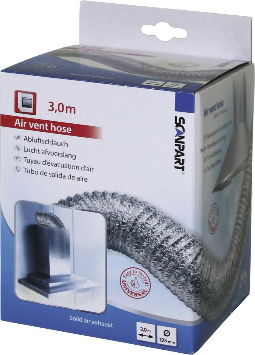 Scanpart Lucht afvoersl. alu 3,0m 125mm