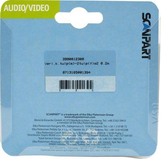 Scanpart Audio Tulp Male 2Tulp Female Adapterkabel 20cm - Image 4