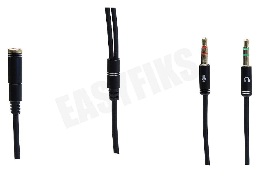 Spez 2x 3,5mm Jack Male 4P Audio Cross-over 3,5mm 15cm