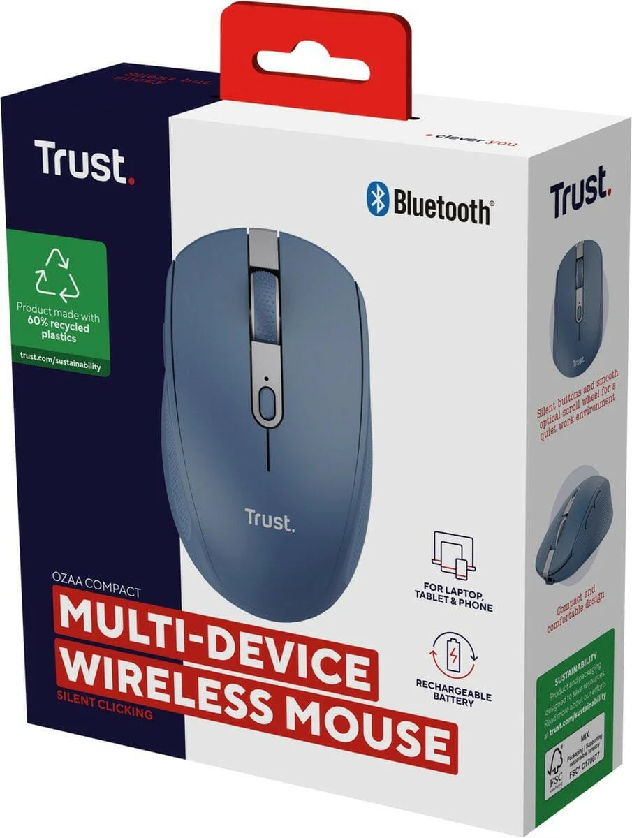 Trust Ozaa Compact Wireless Mouse Blauw - Image 4
