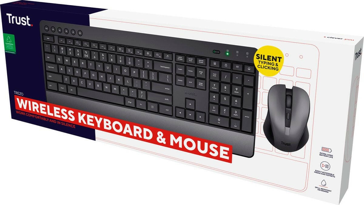 Trust Trezo Wireless Keyboard + Mouse zwart - Image 2