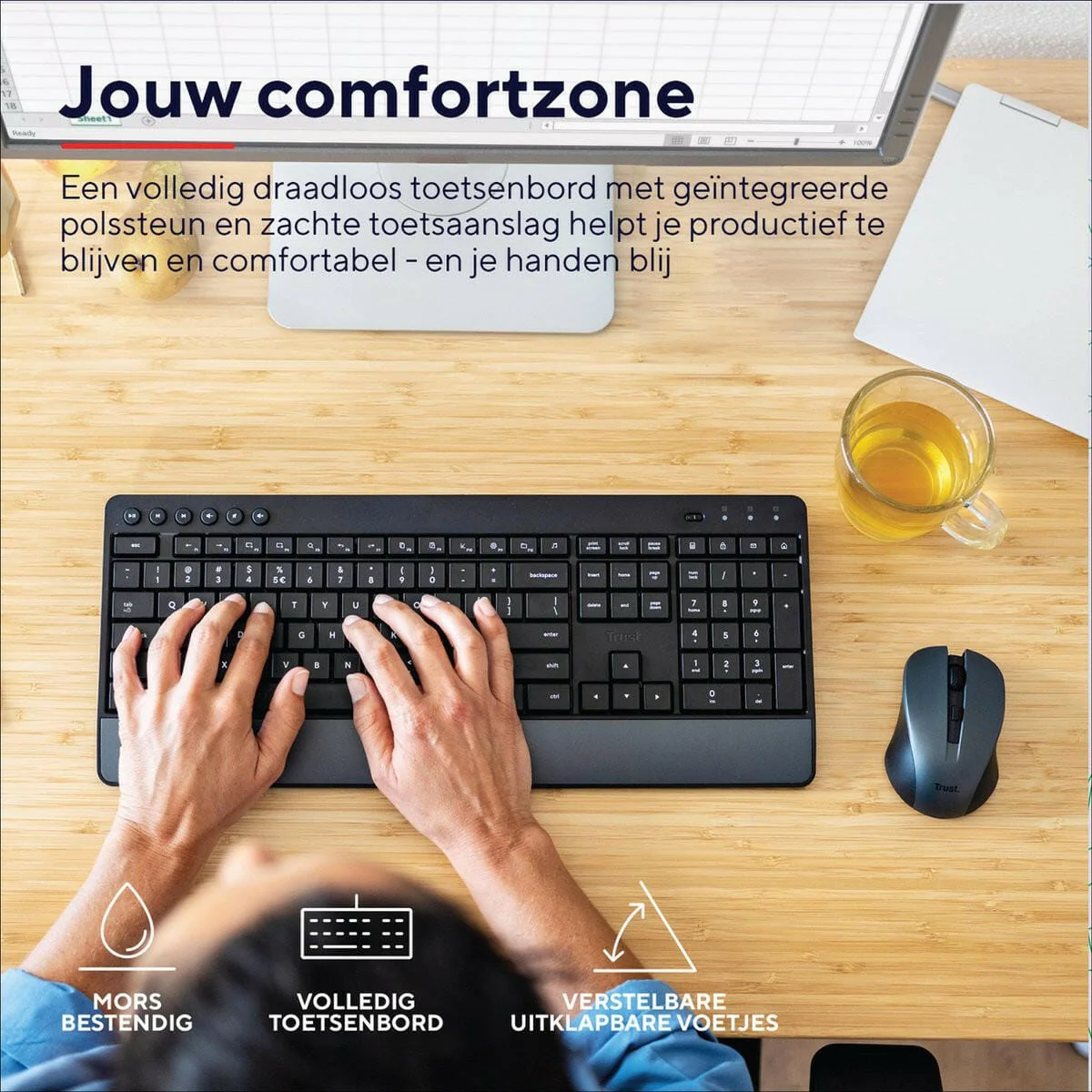 Trust Trezo Wireless Keyboard + Mouse zwart - Image 3