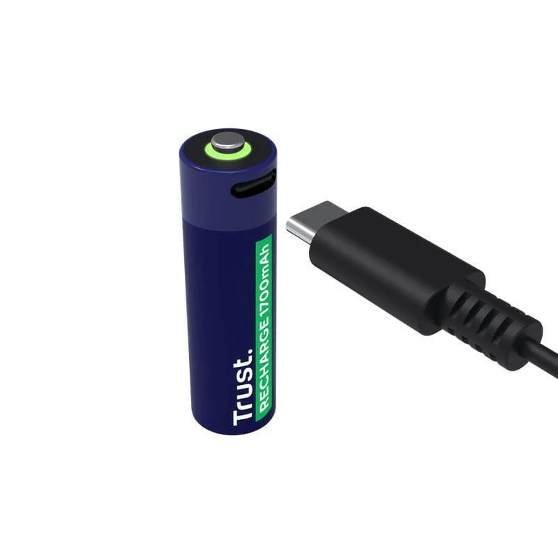 Trust USB-C Rechargeable Batteries AA 4-Pack + Cable