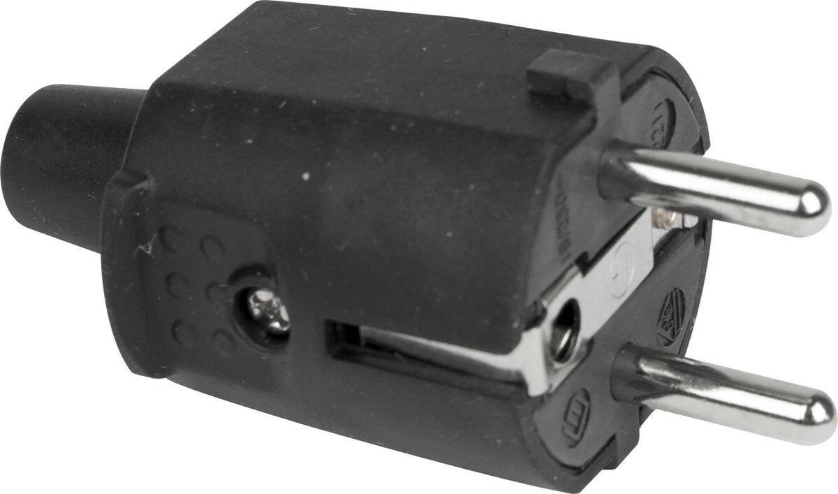 UNIVERSEEL STEKKER PVC + RA ZWART STEKKER