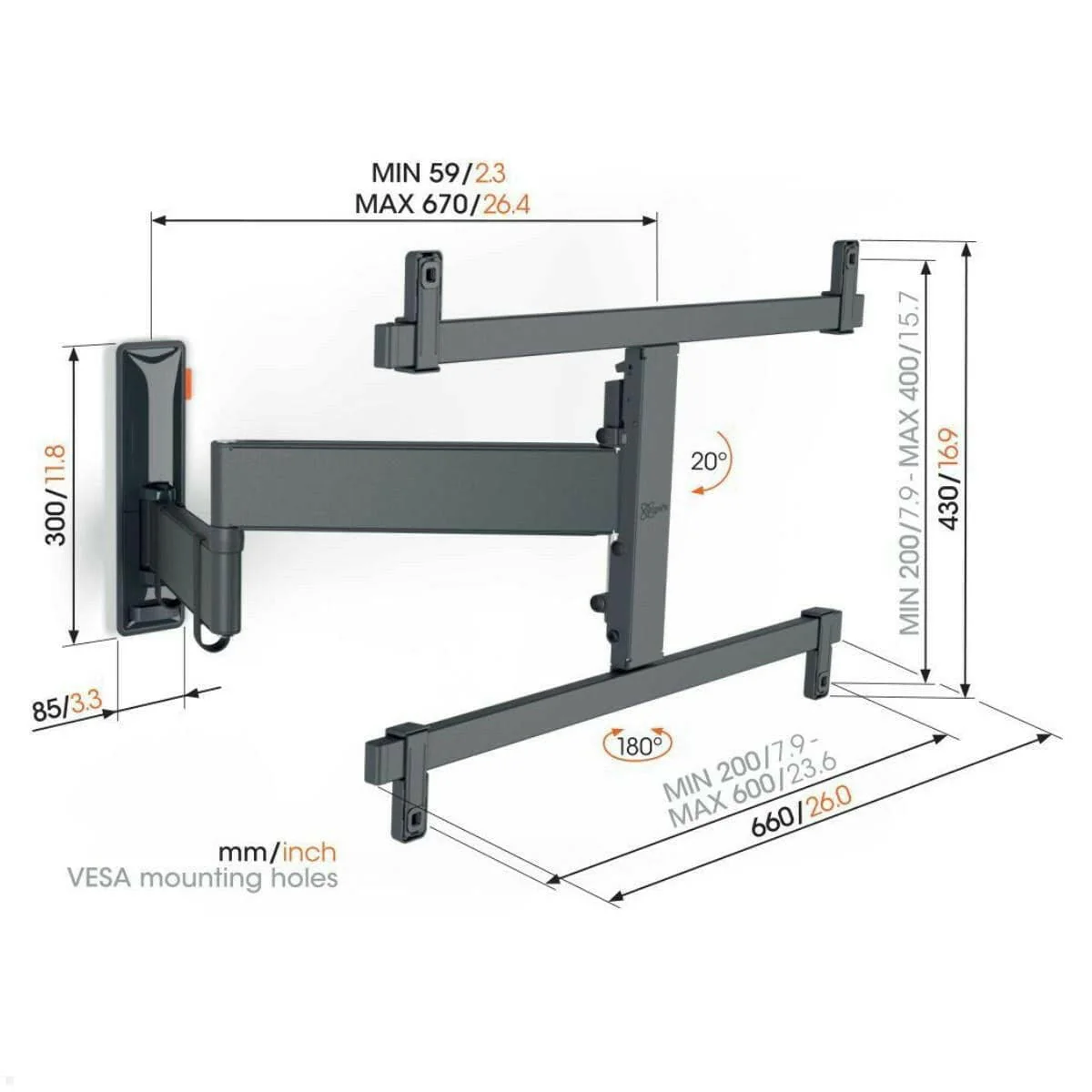 VOGEL'S COMFORT TVM 3665 BLACK - Image 4